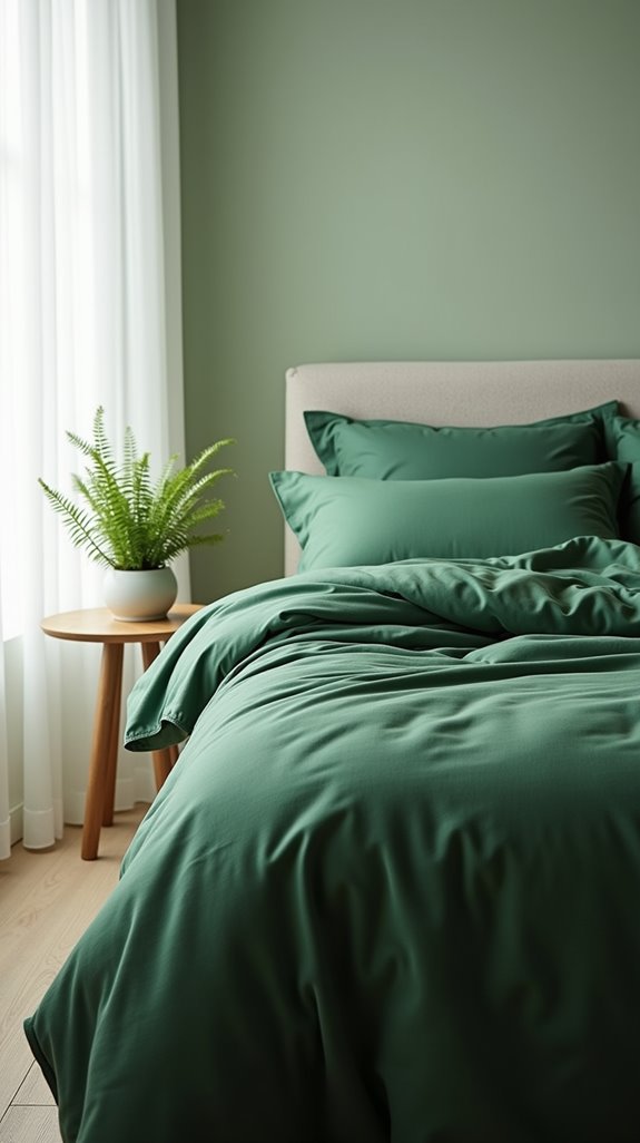 vibrant green bedspread elegance
