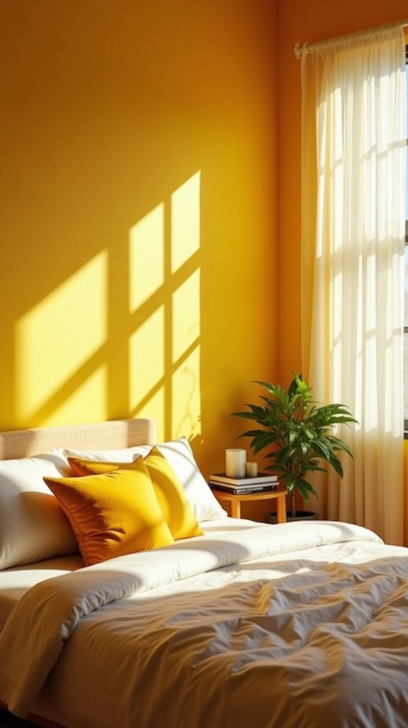 vibrant yellow wall ambiance