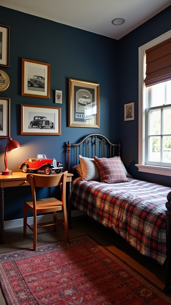 vintage automotive bedroom retreat