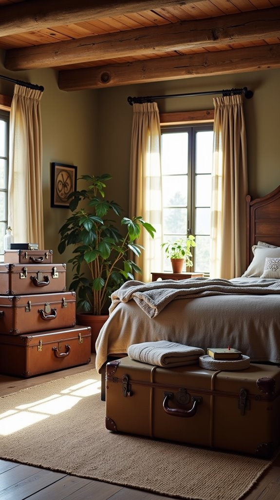 vintage suitcases for storage