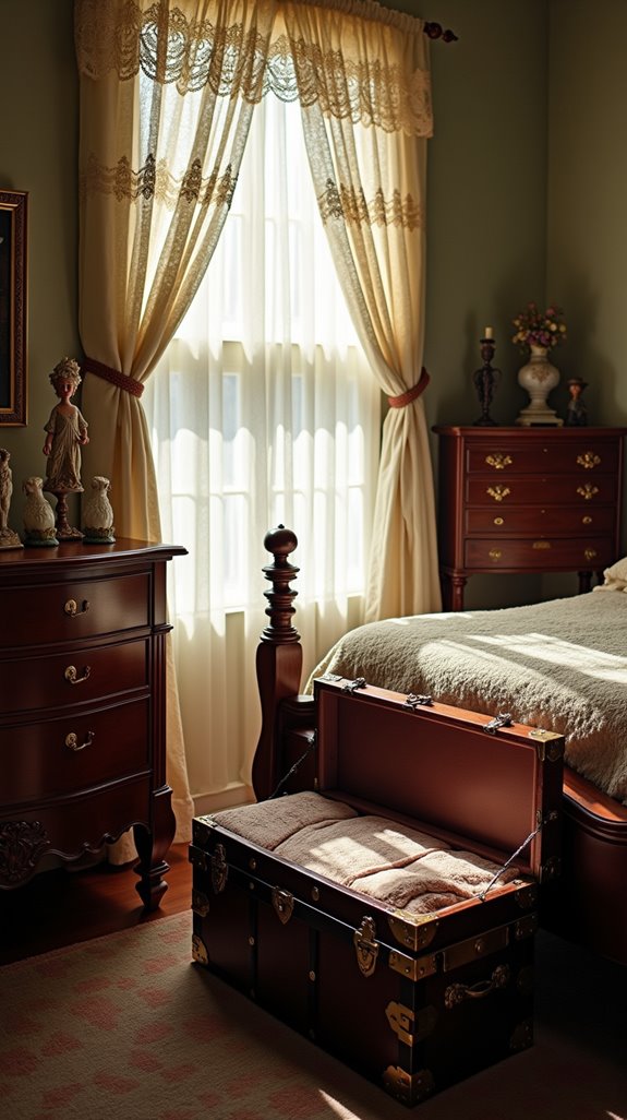 vintage trunks enhance decor