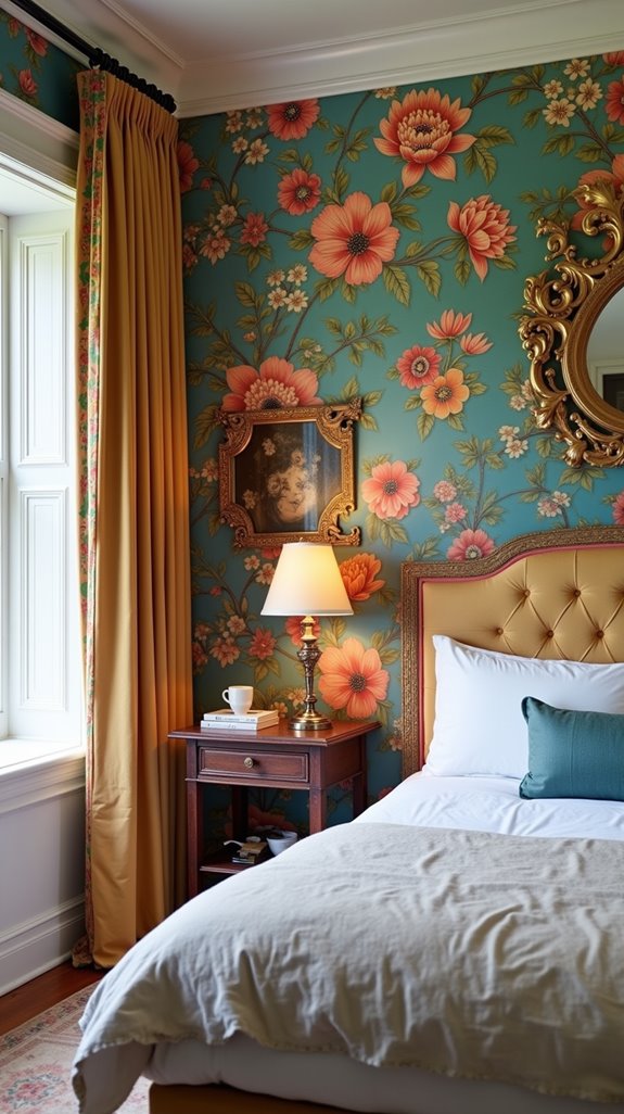 vintage wallpaper adds character