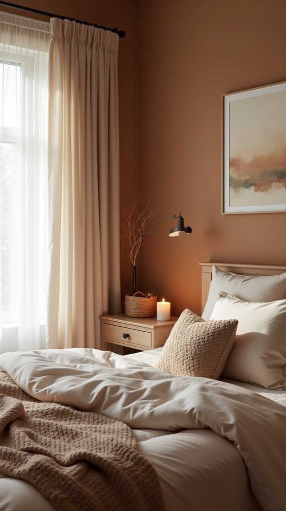 warm earthy bedroom tranquility