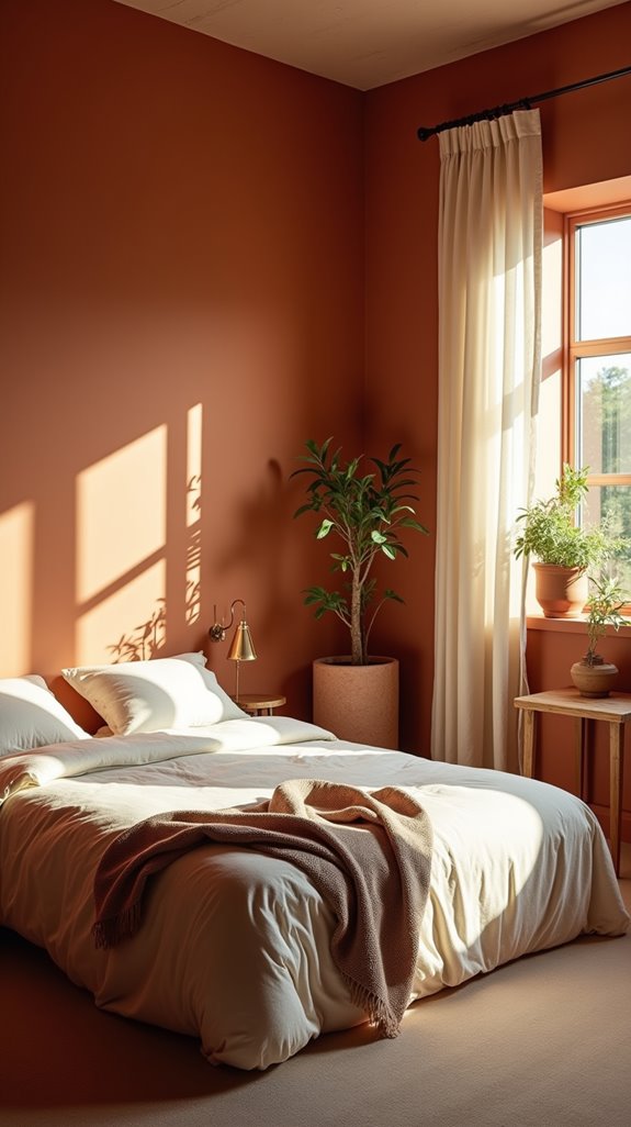 warm terracotta bedroom sanctuary
