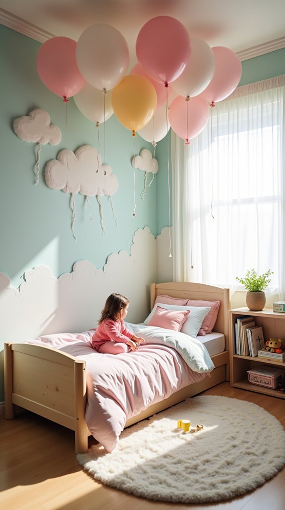 whimsical balloon themed bedroom