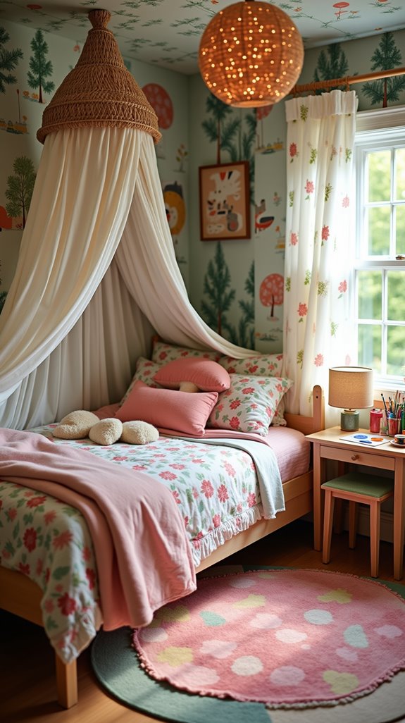 whimsical nature inspired kids bedroom