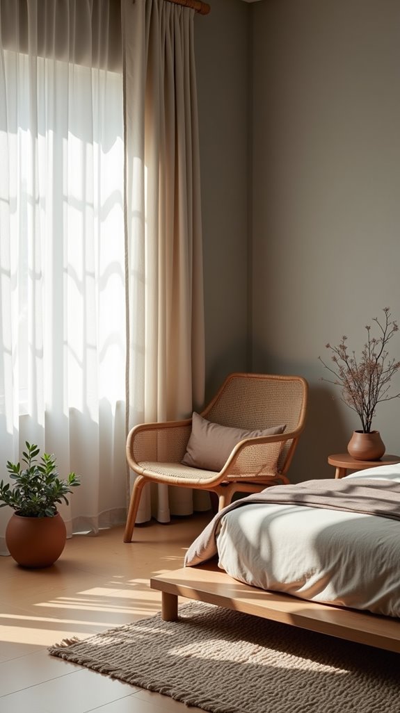 zen inspired serene bedroom design