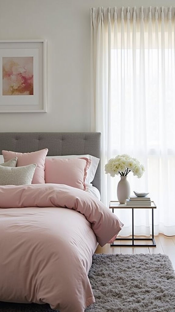 art enhances pink grey space