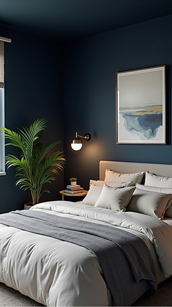 art for dark blue walls