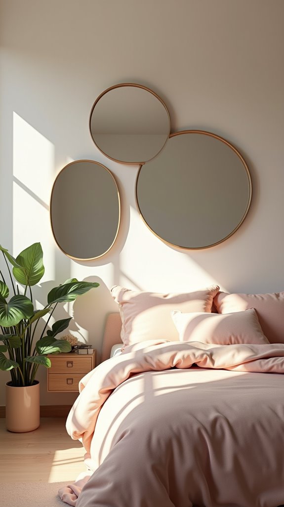 asymmetrical mirror bedroom decor