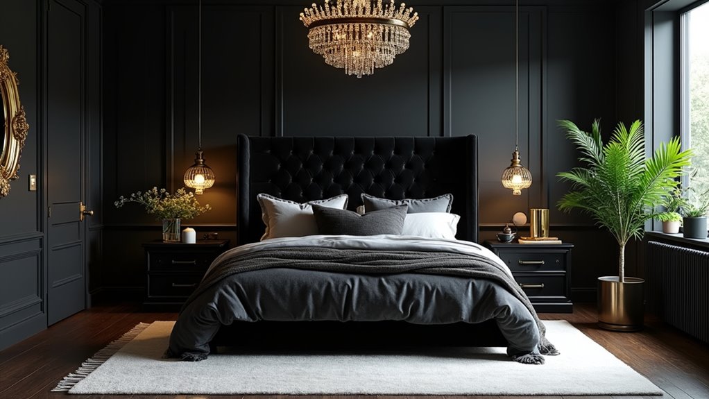 bold black bedroom decor