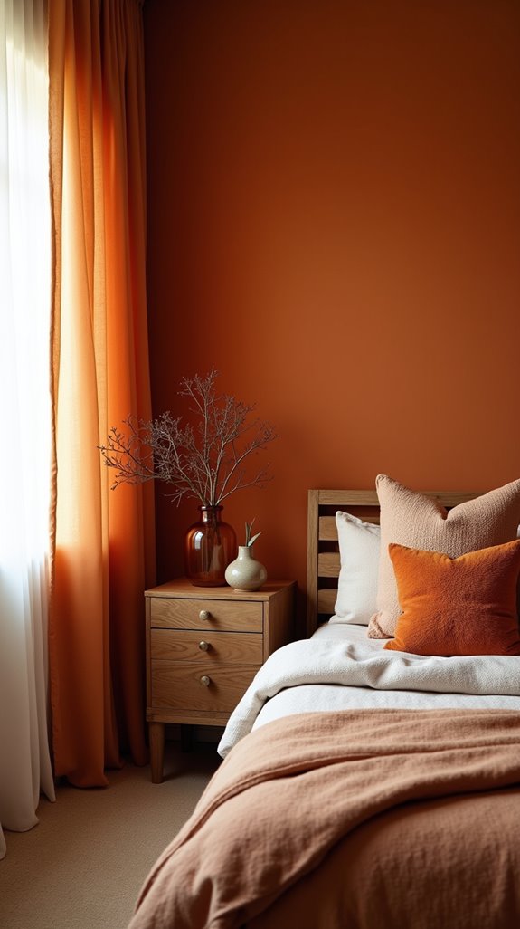 bold burnt orange wallpaper ideas