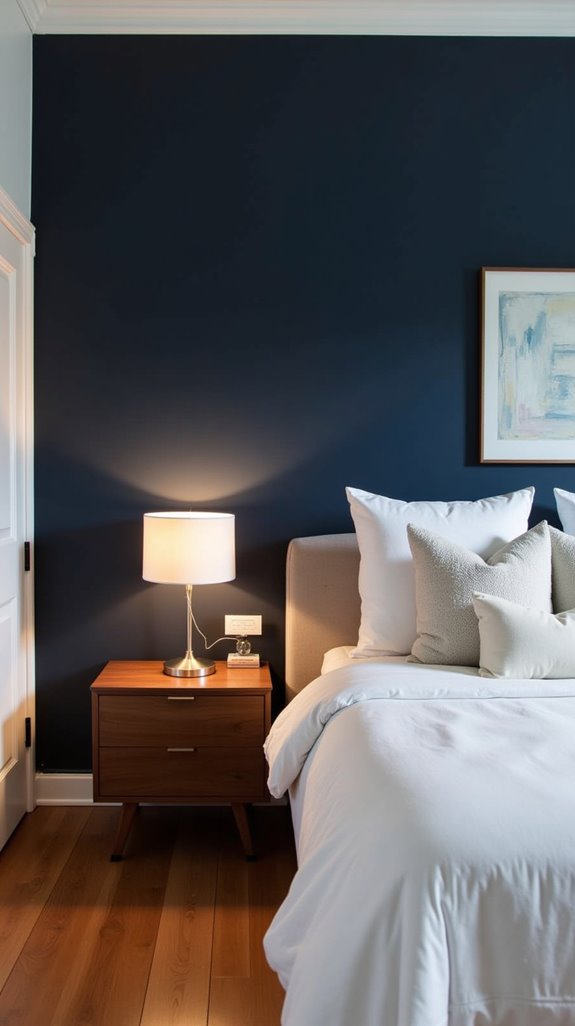 bold navy feature wall