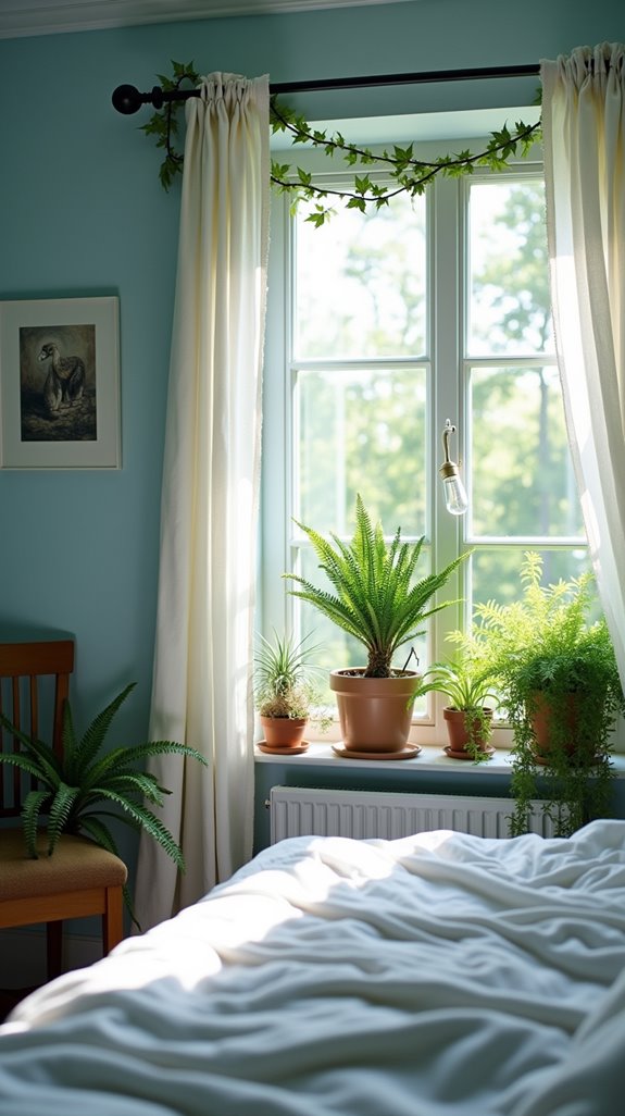 botanical elements in bedrooms