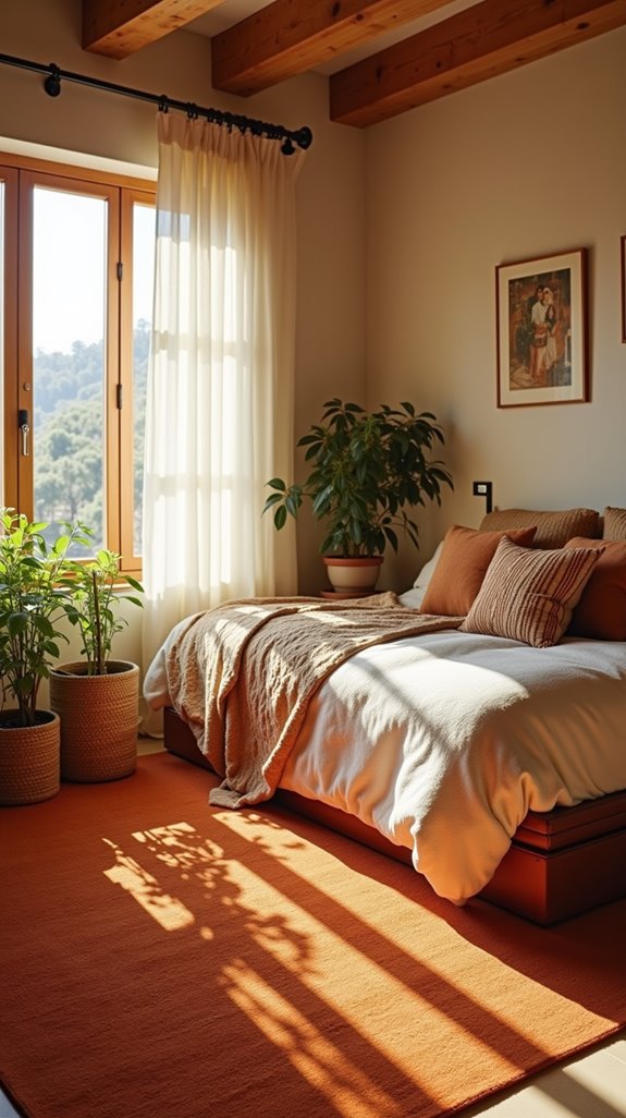 burnt orange bedroom rug