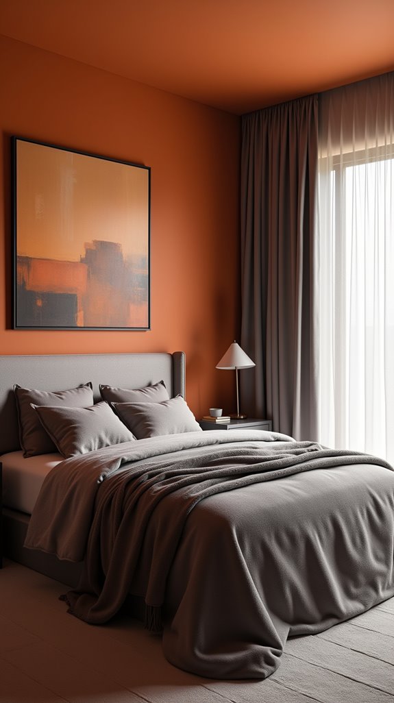 burnt orange gray harmony