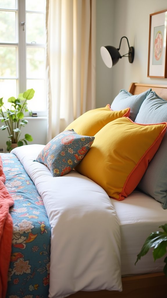 cheerful vibrant throw pillows