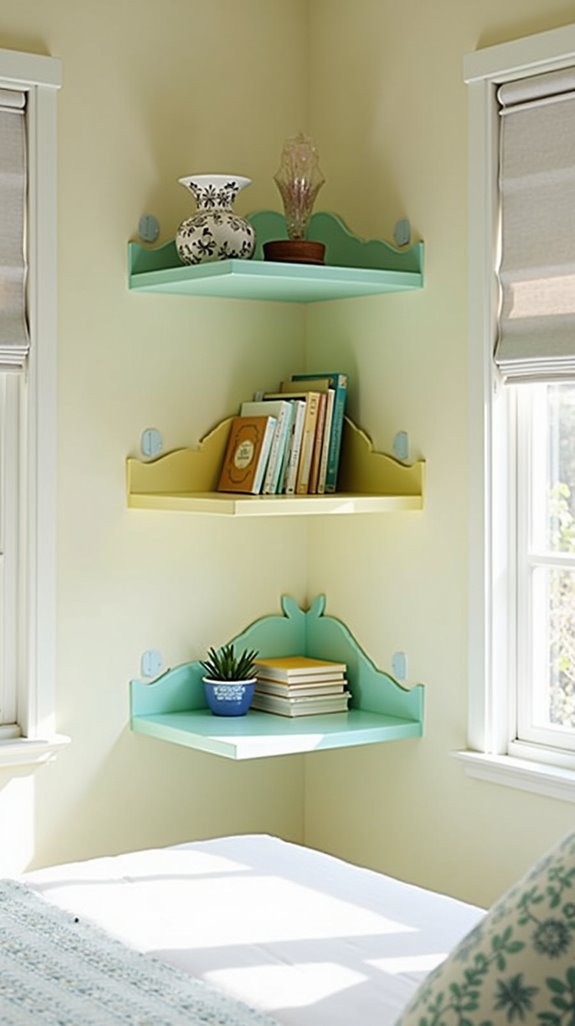 colorful shelves energize bedrooms