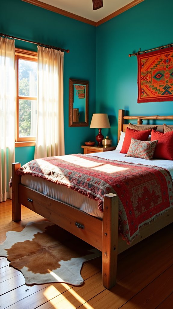 colorful southwestern bedroom design