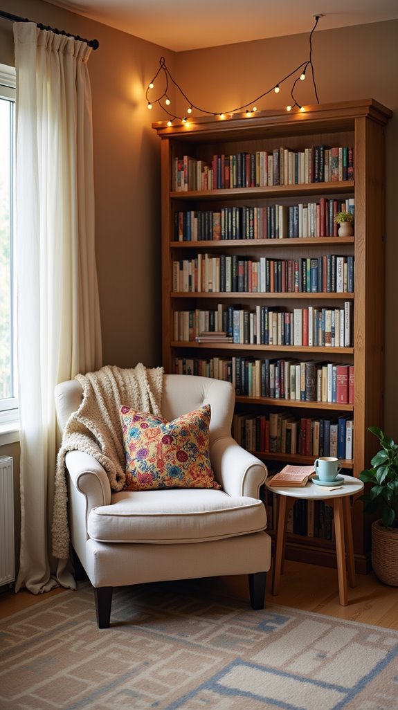 cozy basement reading nook