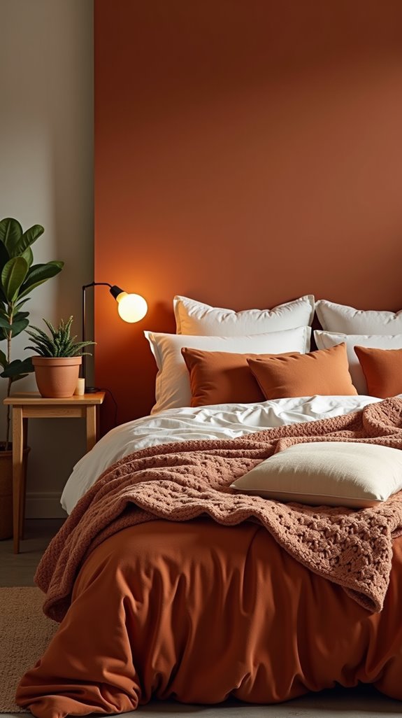cozy burnt orange bedding combinations