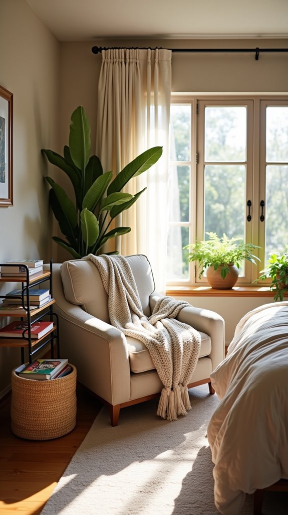 cozy chair soft blankets