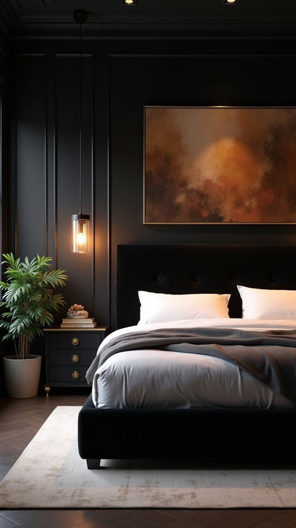 cozy elegance with black wood