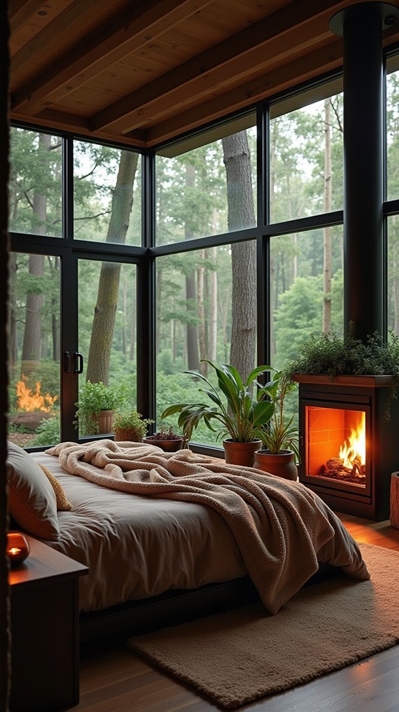 cozy fireplace for ambiance