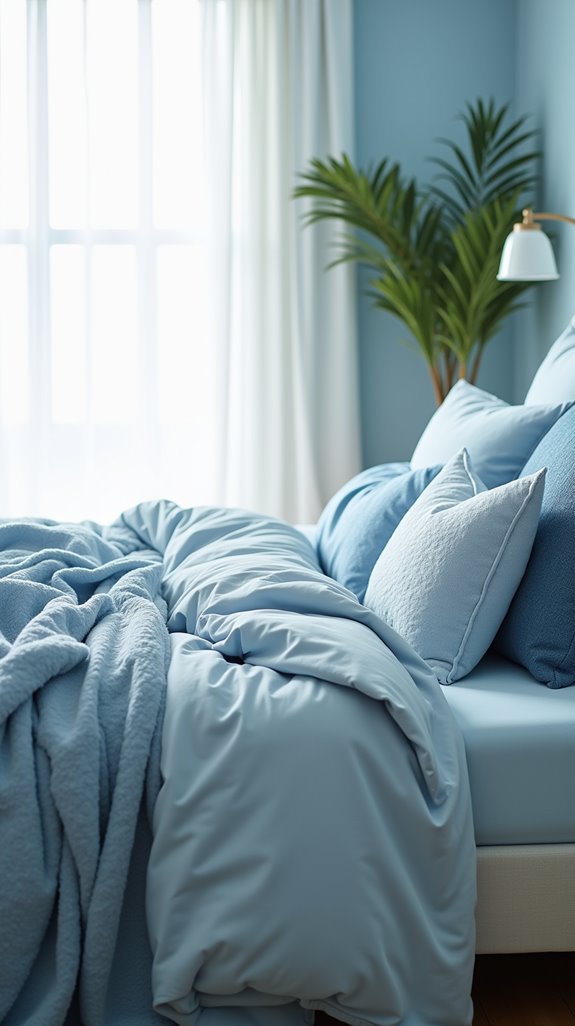 cozy light blue bedding options