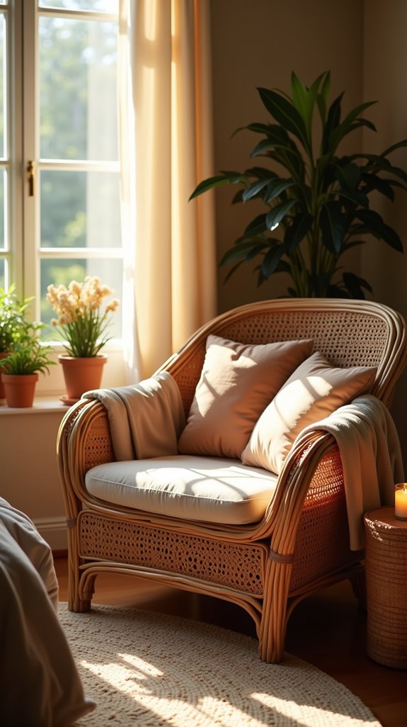 cozy rattan chair retreat