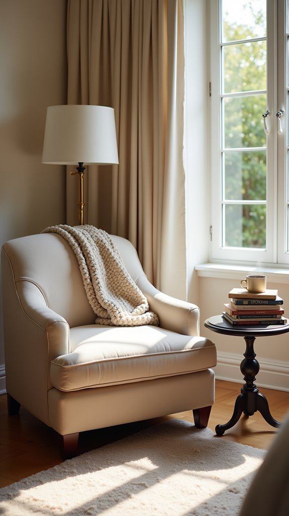 cozy reading nook details