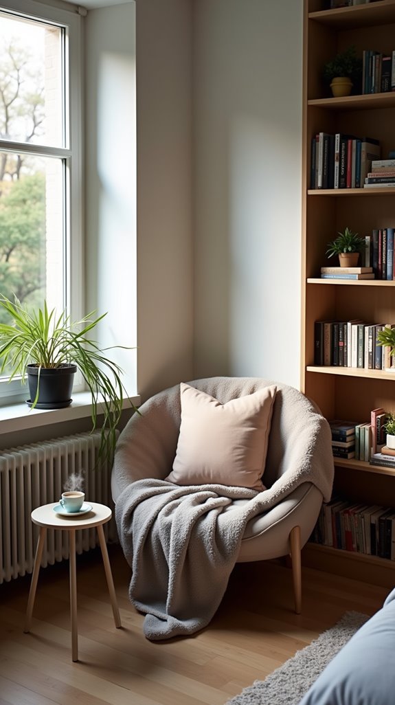 cozy reading nook setup