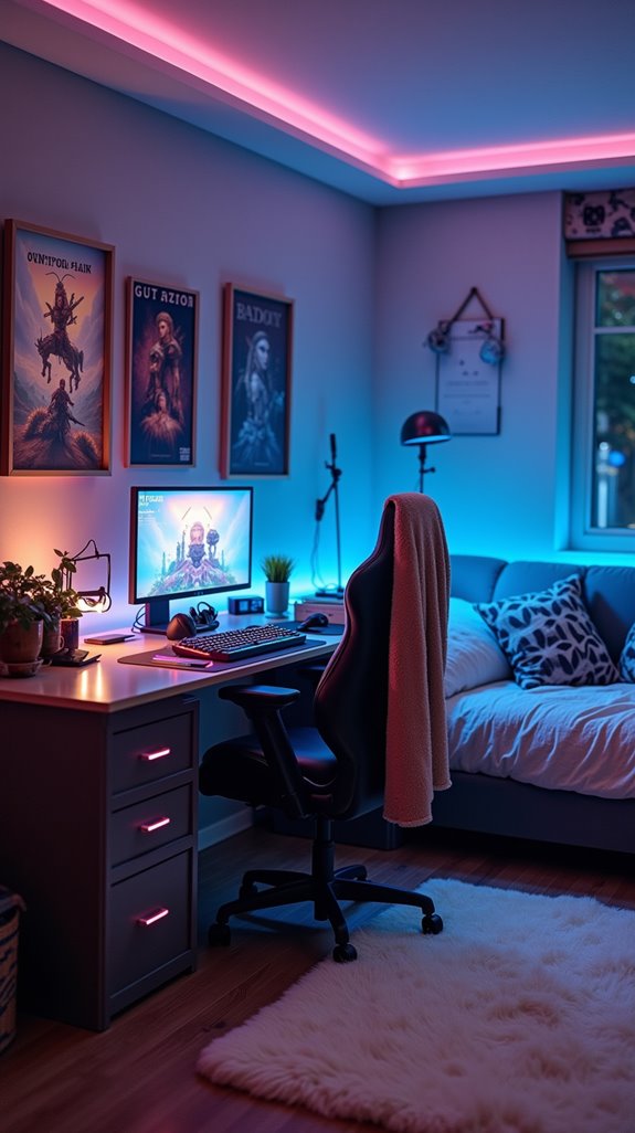 cozy stylish gaming environment
