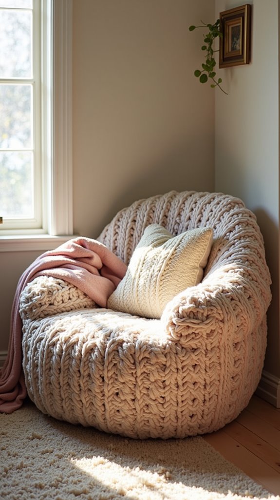 cozy textured knit chairs