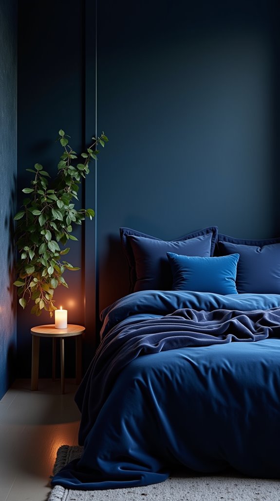 dark blue bedroom decor