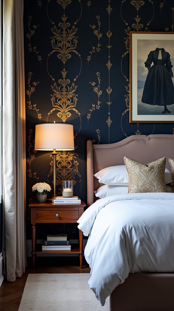 elegant navy wallpaper designs