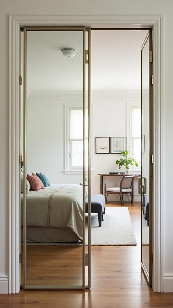 elegant space enhancing mirror doors