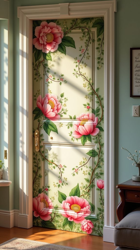 floral murals enhance interiors