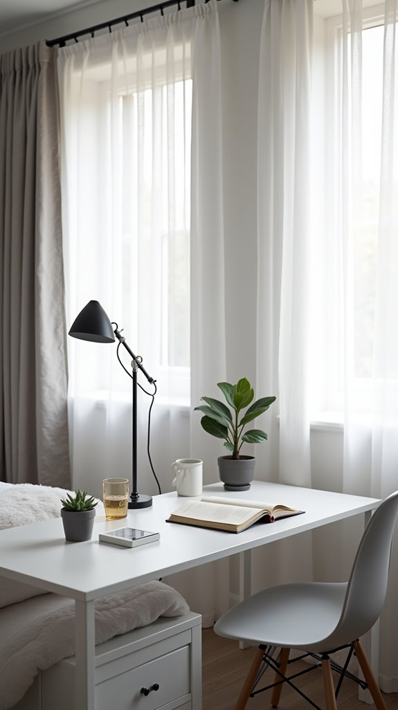 functional bedroom workspace setup