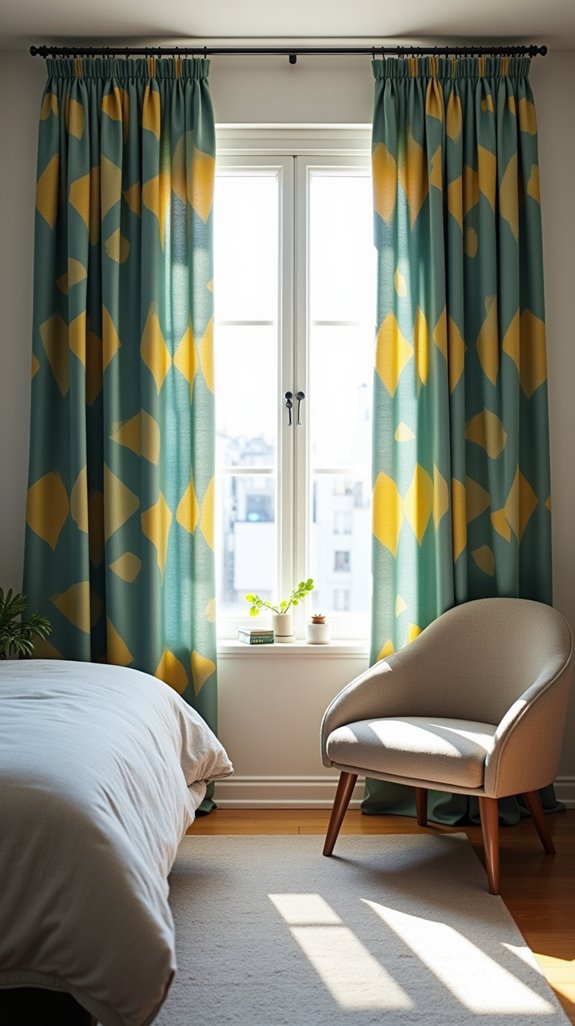 geometric curtains enhance aesthetics