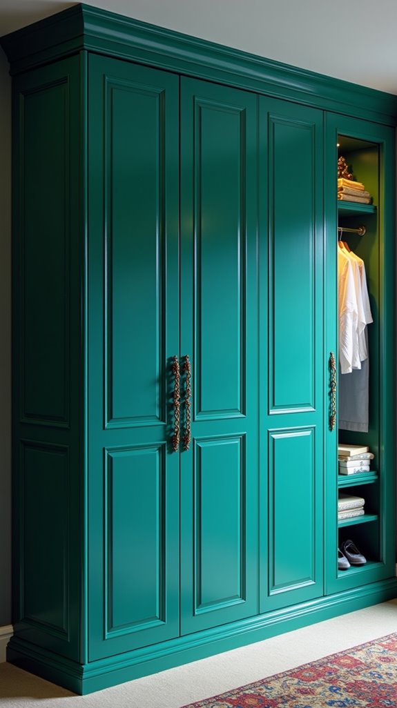 glossy cabinets enhance decor