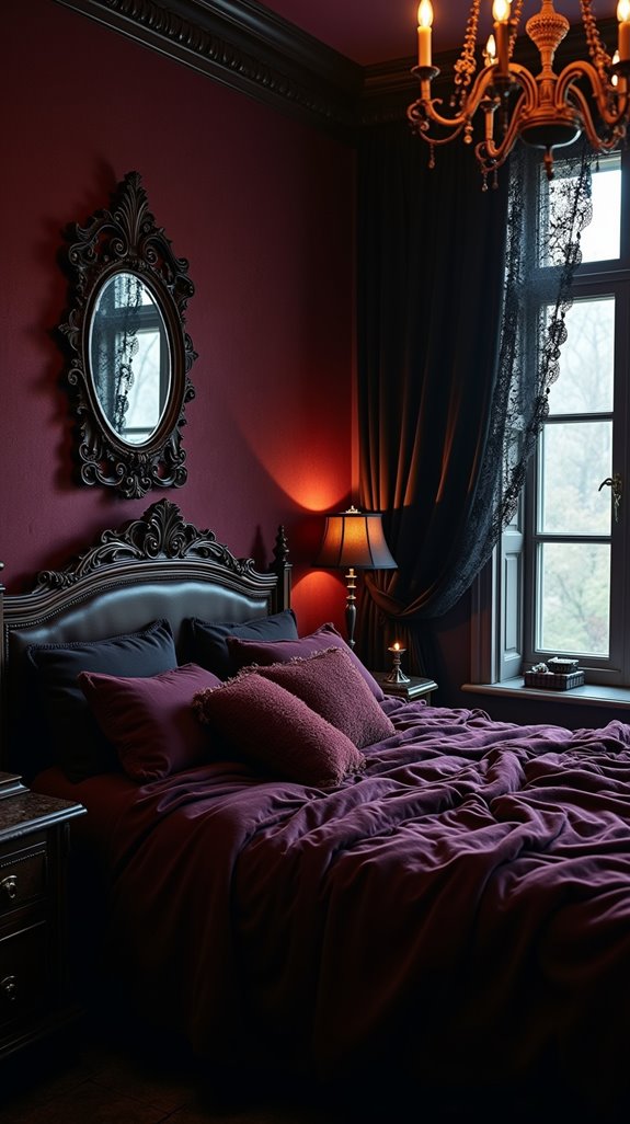 gothic mirrors enhance ambiance