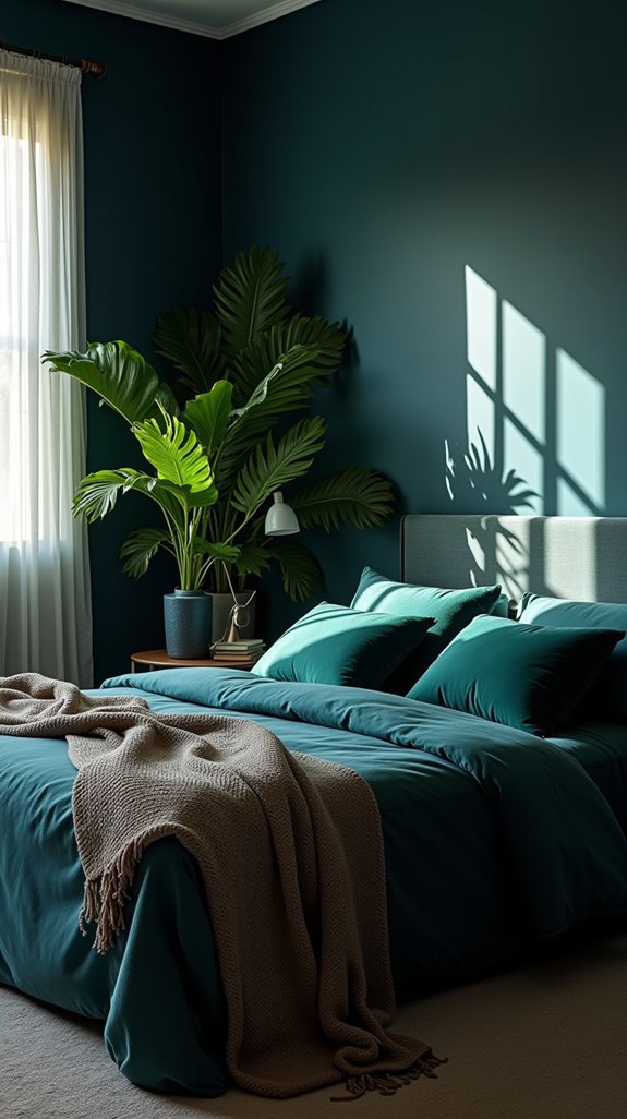 greenery enhances blue decor