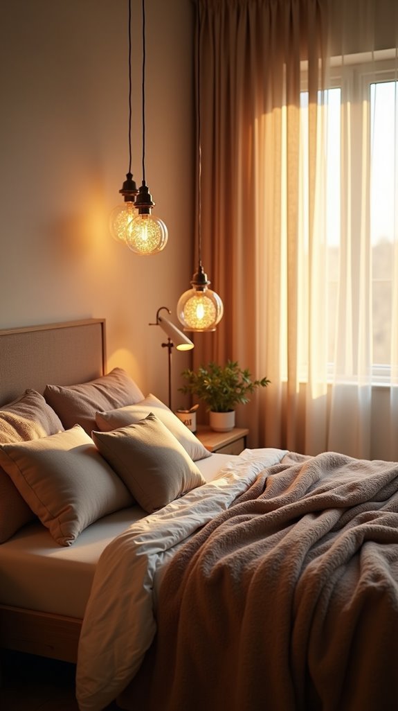 ikea lighting enhances bedroom atmosphere