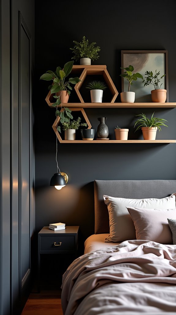 imaginative shelving for accent walls