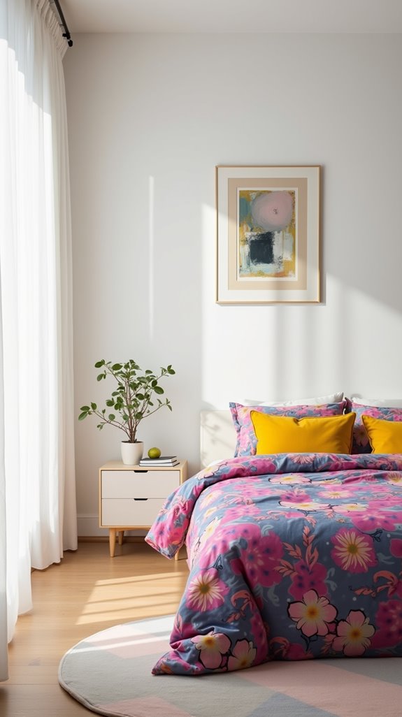 joyful minimalist bedroom design