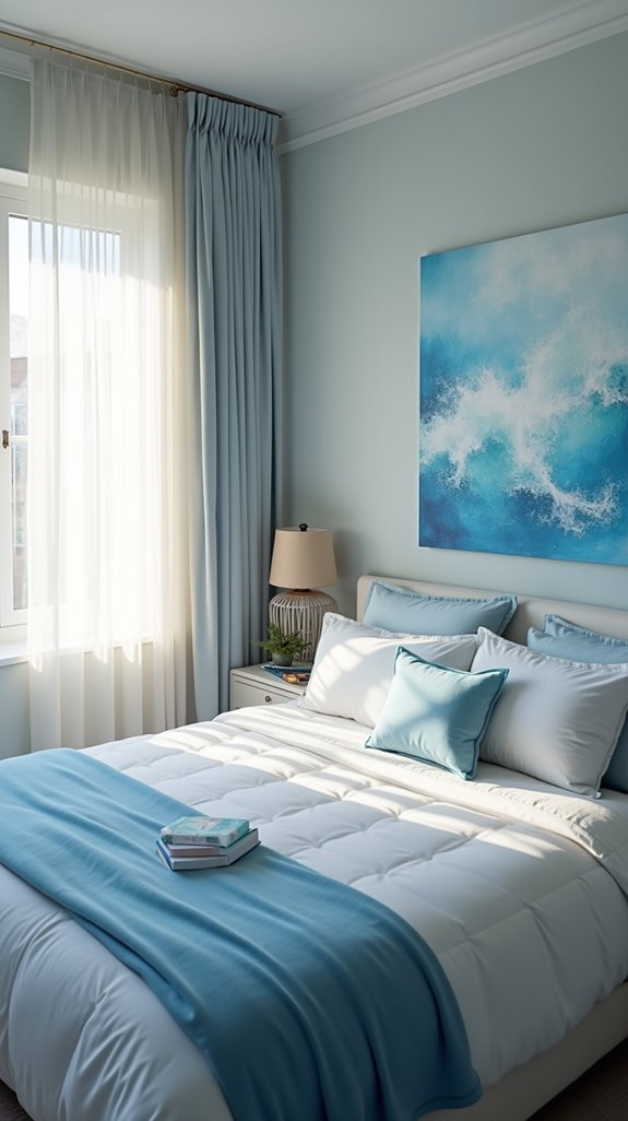 light blue art centerpieces