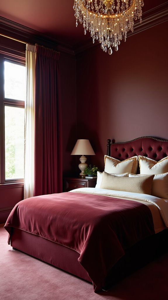 luxurious deep burgundy retreat