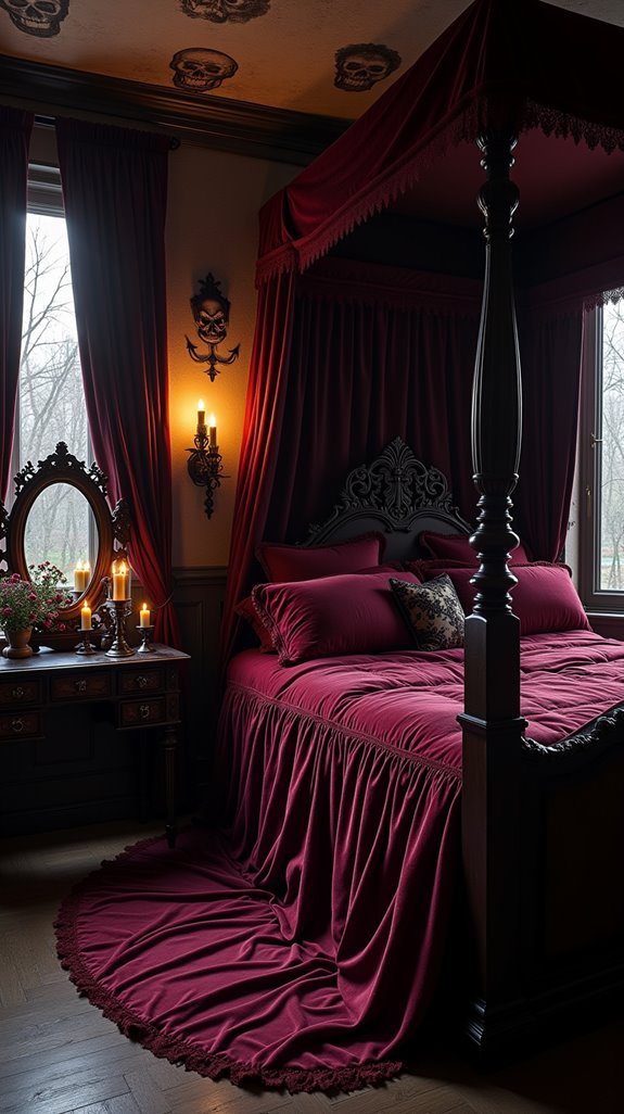 macabre artwork enhances atmosphere