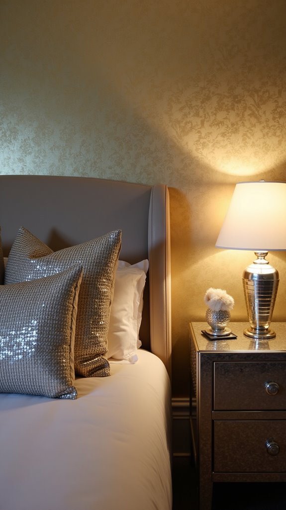 metallic accents add glamour